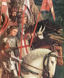 The Ghent Altarpiece The Soldiers Of Christ (detail) — Jan Van Eyck, Early Netherlandish Painting