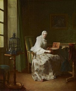 Lady With A Bird-organ — Jean-baptiste-siméon Chardin, Seventeenth-century Dutch