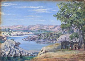 River Above Marble Rocks, Jabalpur, Madhya Pradesh, India — Marianne North