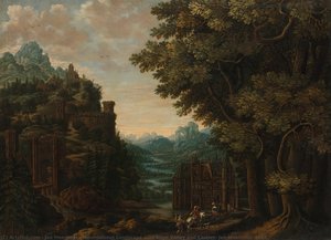 Mountainous Landscape With River Valley And Castles, Jan Meerhout, 1661 — Jan Meerhout