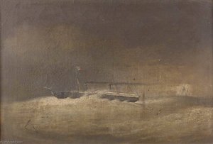 A P O Paddle Steamer Running into a Gale