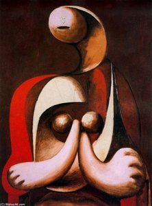 Mujer Sentada En Un Sillón Rojo — Pablo Picasso, Cubist Fragmentation