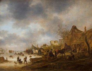 Winter Landscape — Isaac Van Ostade, Baroque