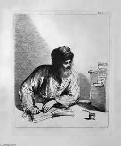 Old To The Desk (half Length) By Guercino — Giovanni Battista Piranesi