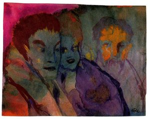 Couple And Beraded Older Man — Emile Nolde