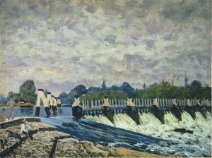 Molesey Weir At Hampton Court Morning — Alfred Sisley