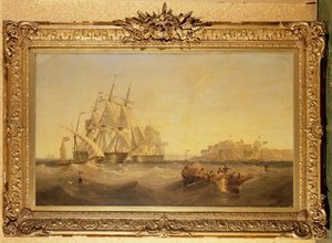 Malta, With French Ship `charlemagne' — John Wilson Carmichael