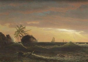 Beached Ship — Albert Bierstadt
