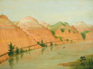 Magnificent Clay Bluffs, 1800 Miles Above St. Louis — George Catlin