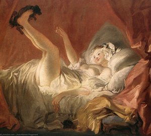 Young Woman Playing With A Dog — Jean-honoré Fragonard, Rococo Style