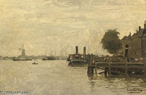A Jetty In The River Maas, Dordrecht