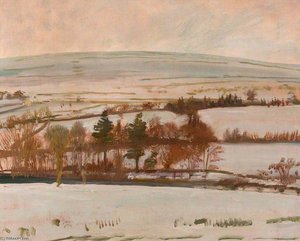 An Extensive Winter Landscape, Withypool, Exmoor — Sir Alfred James Munnings, Impressionism