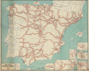 Map of Spanish railways (Renfe, 1968)