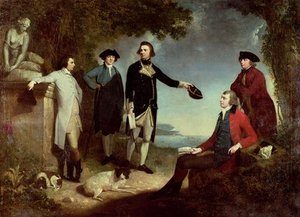 Captain James Cook Sir Joseph Banks Lord Sandwich — John Hamilton Mortimer