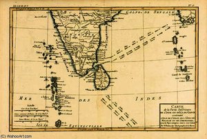 Southern India And Ceylon, From 'atlas De Toutes Les Parties Connues Du Globe Terrestre' By Guillaum — Rigobert Bonne (charles Marie Rigobert Bonne)