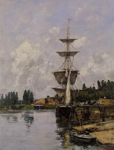 The Canal At Saint-valery-sur-somme — Eugène Louis Boudin