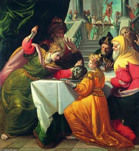 Herodias Presented With The Head Of The Baptist — Giovanni Andrea Ansaldo
