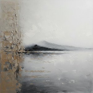 Monolithic Silence Over An Infinite Horizon Of Muted Slate And Bone — David Moreau, Plaster & Texture Art