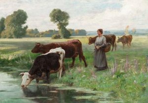 Leading The Herd To Drink — Édouard Debat-ponsan
