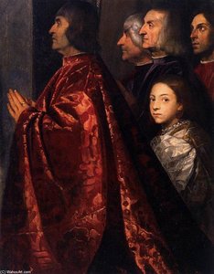 Madonna Con Santos Y Miembros De La Familia Pesaro (detalle) — Tiziano