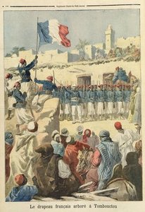 The Raising Of The French Flag At Timbuktu — Frederic Theodore Lix