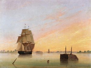 View On The Delaware — Thomas Birch