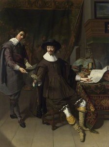Portrait Of Constantijn Huygens And His ( ) Clerk — Thomas De Keyser