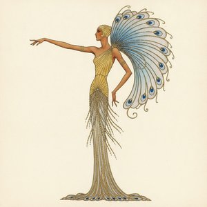 Cerulean Plumage And Gilded Linework In Profile — Valentin Laurent De Courcey