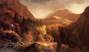 Landschaft Mit Figuren: Eine Szene Aus 'der Letzte Der Mohikaner' — Thomas Cole