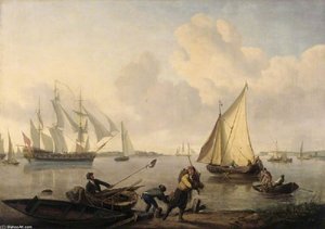 Men-of-war And Other Shipping In A Calm — John Thomas Serres