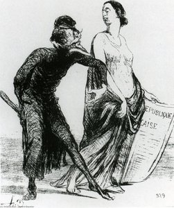 Belle Dame, Voulez-vous Accepter Mon Bras, Lithographie Beautiful Injury, Want You To Accept My Arm, Lithographs — Honoré Daumier