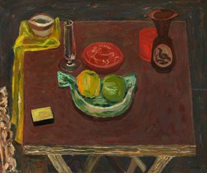 Still Life Objects On A Card Table — Sir William George Gillies, Cubist Influences