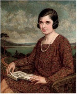 Portrait Of A Lady, A Book On Her Lap — Bernard Munns