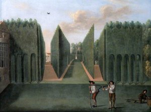 The Topiary Arcades And George Ii Column, Hartwell House, Buckinghamshire — Balthasar Nebot