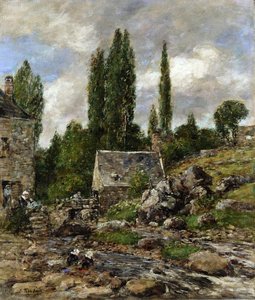 Pont Aven, A Mill — Eugène Louis Boudin