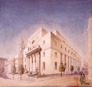 Elevation Of The Public Library, Marylebone Road — Edwin Cooper