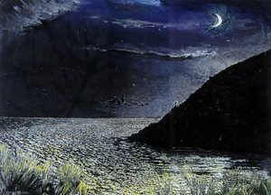 Moonlight outside My Studio in Talland Bay, Cornwall