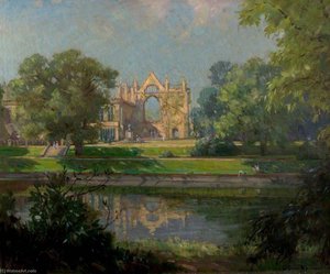 Newstead Abbey from the East, Nottinghamshire (Eagle Pond, Newstead Abbey)