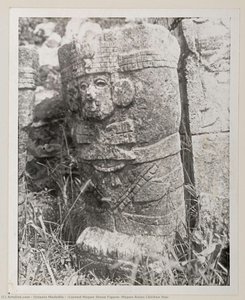 [carved Mayan Stone Figure, Mayan Ruins Chichen Itza] — Octavio Medellín, Documentary Photography