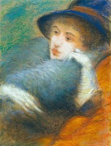 Woman With Boa — József Rippl-rónai