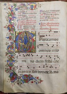 Page with figured initial G