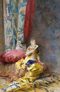 Courtesan With A Fan — Alexandre-louis Leloir