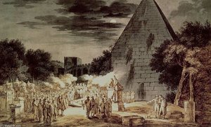 Naechtliche Bestattung An Der Pyramide Cestius — Bartolomeo Pinelli