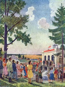 At The Opening Of The Collective Farm Power — Aleksandr Deyneka