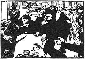 The Brawl At The Scene Or Cafe — Félix Vallotton, Expressionism