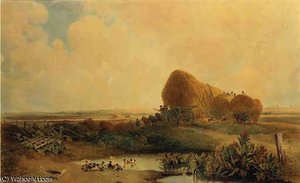 Stacking Barley, Lincolnshire — Peter De Wint