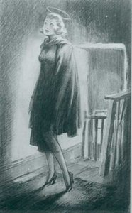 Female Figure In Black Gown — Everett Shinn