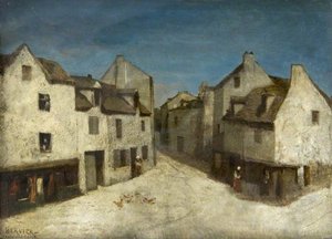 Village Street With Poultry — Louis Adolphe Hervier