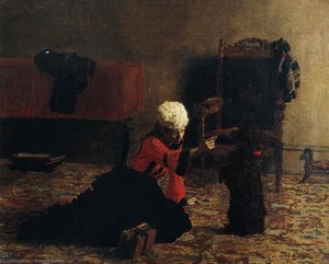 Elizabeth Crowell With A Dog — Thomas Eakins, American Realism