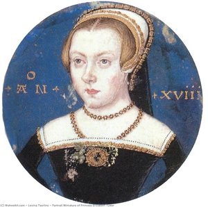 Portrait Miniature Of Princess Elizabeth Tudor — Levina Teerlinc